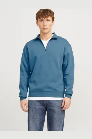 JACK & JONES Ensfarvet Sweatshirt Med Halv Lynlås
