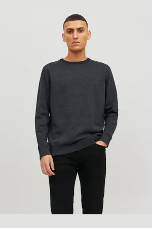 JACK & JONES Ensfarvet Striktrøje