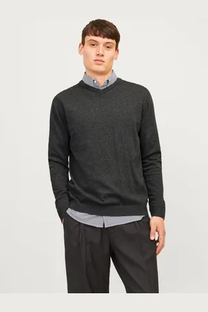 JACK & JONES Ensfarvet Striktrøje