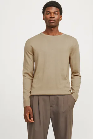 JACK & JONES Ensfarvet Striktrøje
