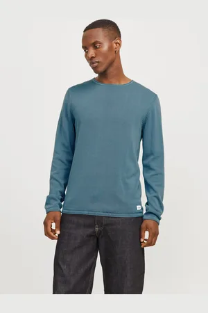 JACK & JONES Ensfarvet Striktrøje