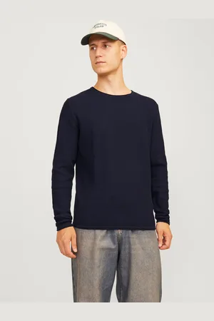 JACK & JONES Ensfarvet Striktrøje