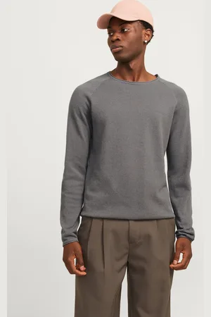 JACK & JONES Ensfarvet Striktrøje