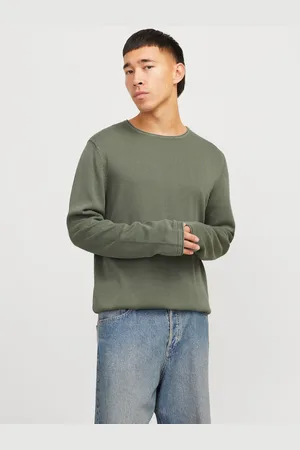 JACK & JONES Ensfarvet Striktrøje