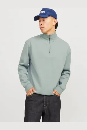 JACK & JONES Ensfarvet Sweatshirt Med Halv Lynlås