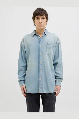 JACK & JONES Wide Fit Denimskjorte
