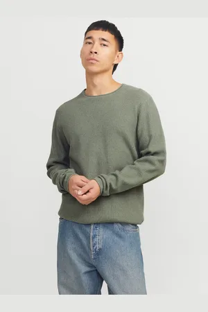 JACK & JONES Ensfarvet Striktrøje