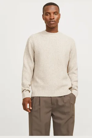 JACK & JONES Ensfarvet Striktrøje