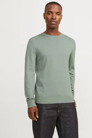 JACK & JONES Ensfarvet Striktrøje