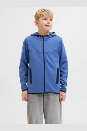 JACK & JONES Ensfarvet Hættetrøje Med Lynlås Junior