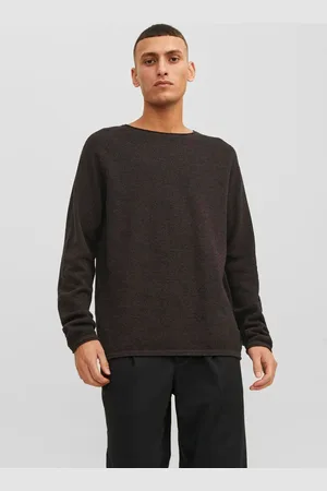 JACK & JONES Ensfarvet Striktrøje