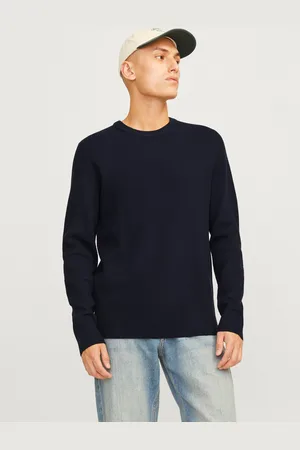 JACK & JONES Ensfarvet Striktrøje