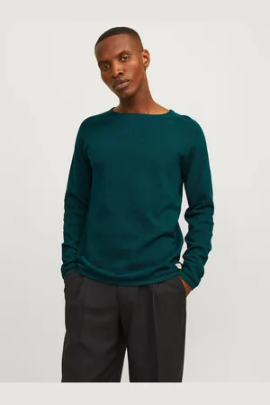 JACK & JONES Ensfarvet Striktrøje