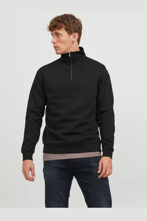 JACK & JONES Ensfarvet Sweatshirt Med Halv Lynlås