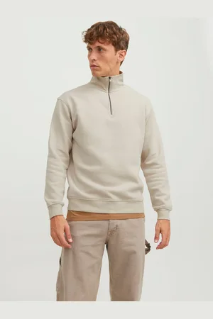 JACK & JONES Ensfarvet Sweatshirt Med Halv Lynlås