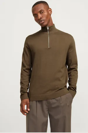 JACK & JONES Ensfarvet Striktrøje