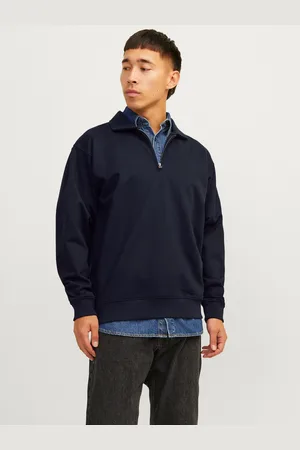 JACK & JONES Ensfarvet Sweatshirt Med Halv Lynlås