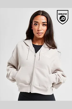 New Balance Script Crop Full Zip Hoodie