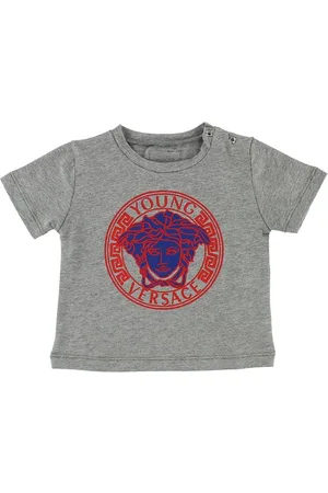 VERSACE Young T-shirt - GrÃ¥meleret m. RÃ¸d/BlÃ¥