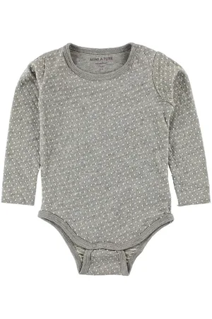 Mini A Ture Body l/Ã¦ - GrÃ¥meleret m. Prikker