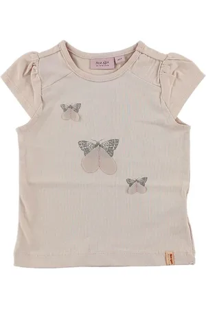 Noa Noa T-shirt - Pudderrosa m. Sommerfugle