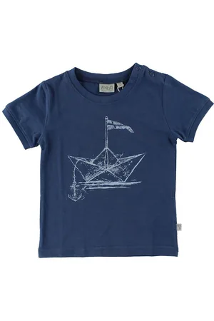 WHEAT T-Shirt - BlÃ¥ m. PapirsbÃ¥d