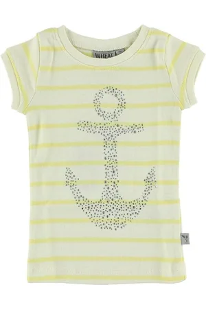 WHEAT T-shirt - Creme/Gul m. Anker