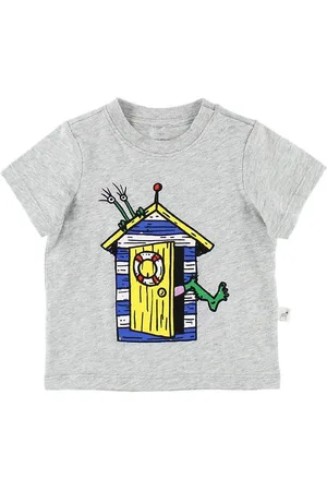 Stella McCartney T-shirt - GrÃ¥meleret m. Hus