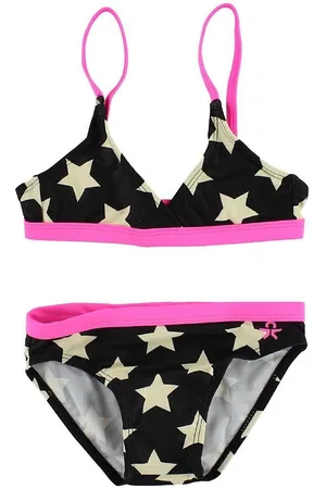 Color Kids Bikini - Sort/Pink m. Stjerner