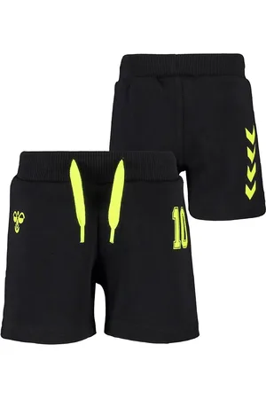 Hummel Shorts - HMLSafi - Sort/Gul m. Vinkler