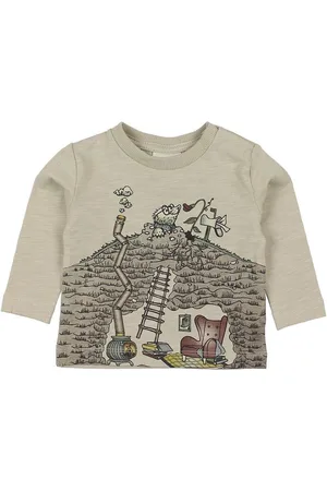 EN FANT Bluse - Gate - Brunmeleret m. Print