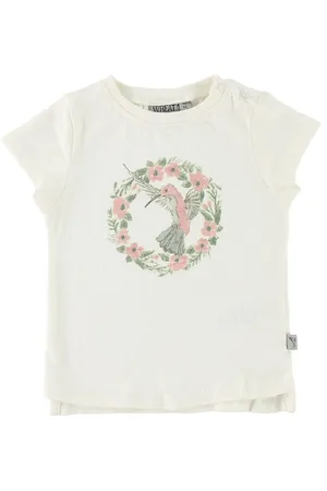 WHEAT T-shirt - Flower Bird - Ivory m. Print