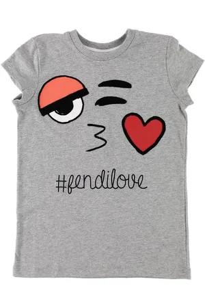 Fendi Kids T-shirt - GrÃ¥meleret m. Ansigt