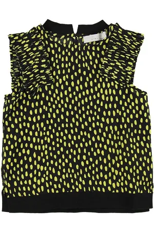Stella McCartney Top - Sort m. Gule Prikker/FlÃ¦ser