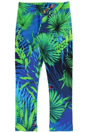 VERSACE Young Leggings - BlÃ¥/GrÃ¸n m. Planter