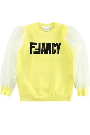Fendi Kids Sweatshirt - Gul m. Tekst/Tyl