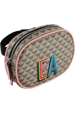 Emporio Armani BÃ¦ltetaske - Ecru/LyserÃ¸d m. Logo