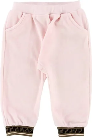 Fendi Velourbukser - Rosa m. Logo