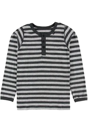 Say-so Bluse m. Knapper - GrÃ¥stribet