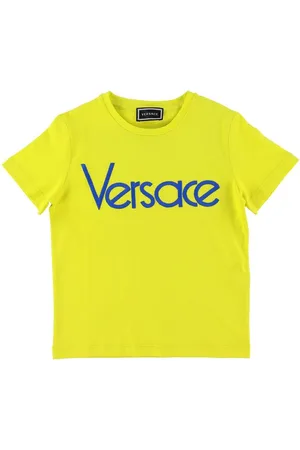VERSACE T-shirt - NeongrÃ¸n/BlÃ¥ m. Logo