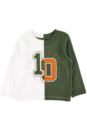 Stella McCartney Bluse - Varsity - Hvid/ArmygrÃ¸n
