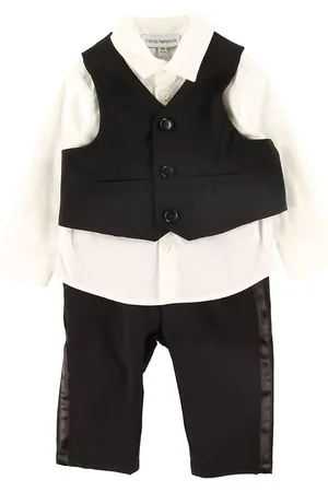 Emporio Armani SÃ¦t - Skjorte/Vest/Bukser - Sort/Hvid