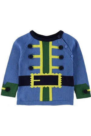 Stella McCartney Bluse - Strik - BlÃ¥ m. Piratjakke