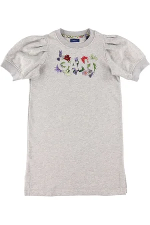 GANT Kjole - Flower Logo - LysegrÃ¥meleret m. Blomster