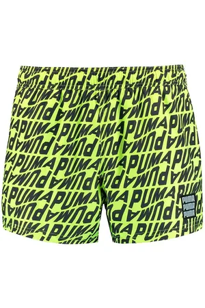 PUMA Badeshorts - Neongul m. Print