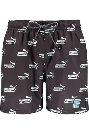 PUMA Badeshorts - Sort/Hvid m. Logo