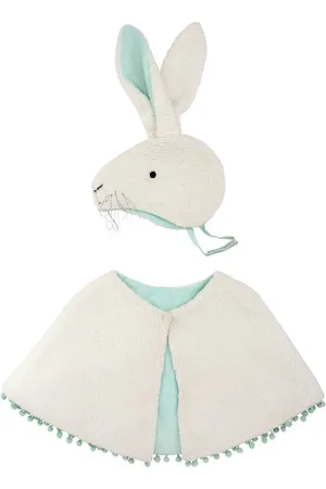 Meri Meri UdklÃ¦dning - Hat og Kort Kappe - Sherpa Bunny Cape