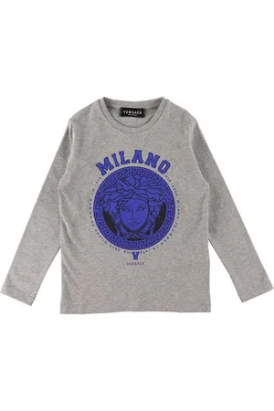 VERSACE Bluse - Medusa - GrÃ¥meleret/BlÃ¥