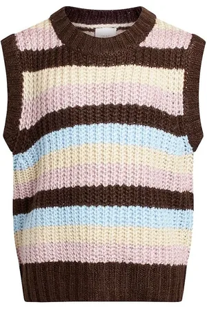 Grunt Vest - Strik - Martint - Sort/Beige/Rosa/BlÃ¥