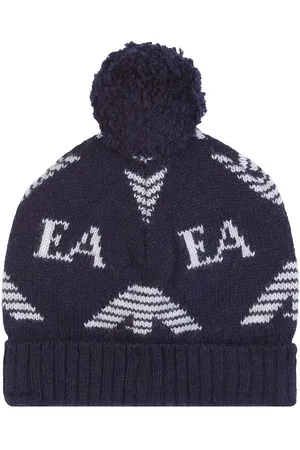Emporio Armani Hue - Uld/Silke - MÃ¸rkeblÃ¥ m. Hvid